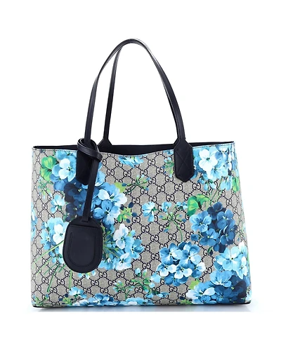Pre-Owned Gucci Medium Reversible Tote Blooms Gg Print Leather