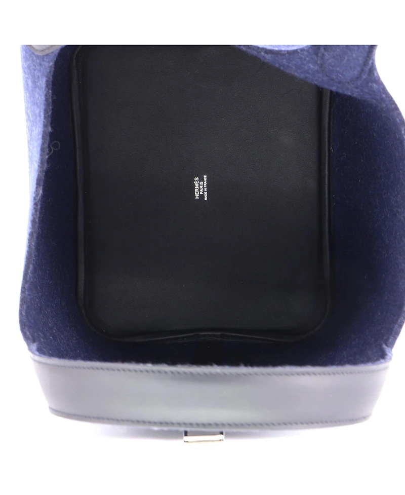 Pre-Owned HERMES Mm Picotin Lock Bag Felt with Leather