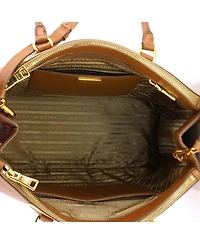 Pre-Owned Prada Medium Bicolor Double Zip Lux Tote Saffiano Leather