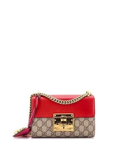 Pre-Owned Gucci Small Padlock Shoulder Bag Gg Coated Canvas and Leather