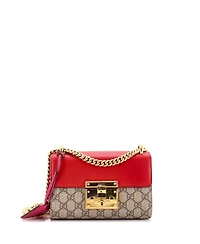 Pre-Owned Gucci Small Padlock Shoulder Bag Gg Coated Canvas and Leather