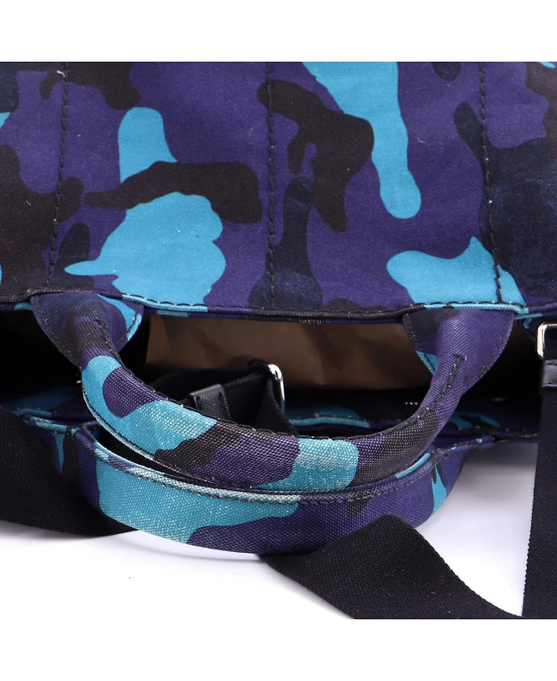 Pre-Owned Prada Medium Canapa Convertible Tote Printed Canvas