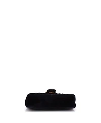 Pre-Owned Gucci Small Gg Marmont Flap Bag Matelasse Velvet