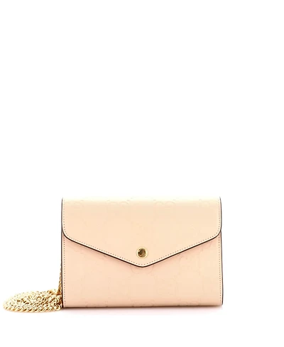 Pre-Owned Gucci Envelope Wallet on Chain Guccissima Leather