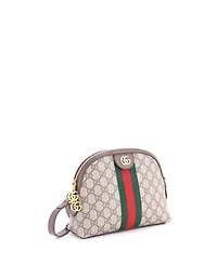 Pre-Owned Gucci Small Ophidia Dome Shoulder Bag Gg Coated Canvas