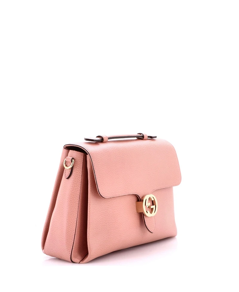 Pre-Owned Gucci Medium Interlocking Top Handle Bag Leather