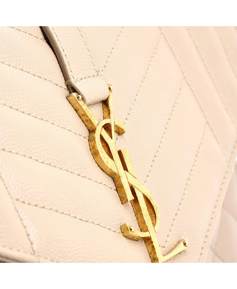 Pre-Owned Saint Laurent Classic Monogram Envelope Wristlet Clutch Mixed Matelasse Leather
