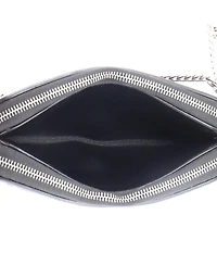 Pre-Owned Prada Mini Double Zip Wallet on Chain Crossbody Chevron Leather