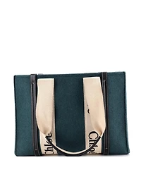 Pre-Owned Chloe Woody Tote Felt with Leather and Canvas