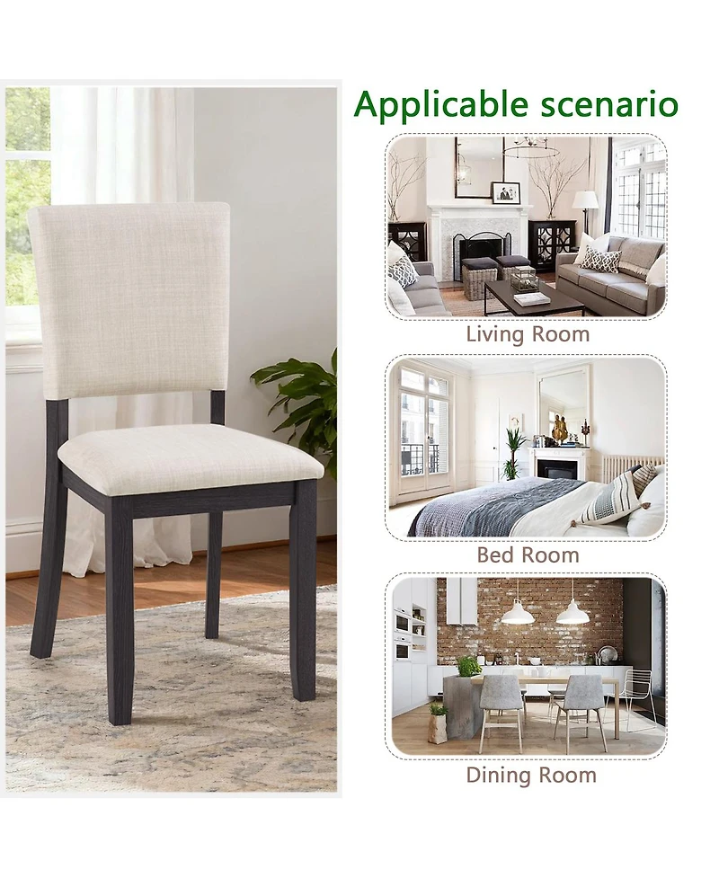 Streamdale Furniture Modern Minimalist Padded Dining Chairs Set of 4