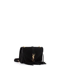 Pre-Owned Saint Laurent Small Classic Monogram Fringe Crossbody Bag Suede