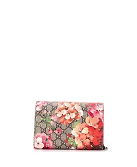 Pre-Owned Gucci Small Dionysus Chain Wallet Blooms Print Gg Coated Canvas