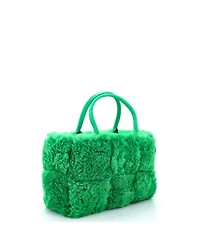 Pre-Owned Bottega Veneta Small Arco Tote Intrecciato Shearling