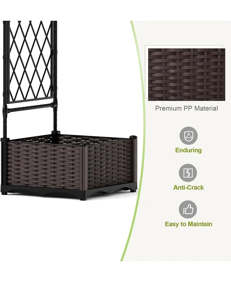 gaomon 90.5" Garden Arbor, with Planter Boxes, Metal Arch Trellis for Climbing Plants