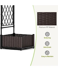 gaomon 90.5" Garden Arbor, with Planter Boxes, Metal Arch Trellis for Climbing Plants
