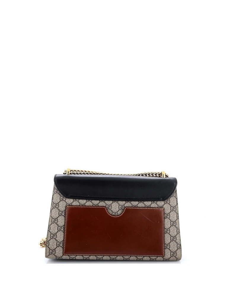 Pre-Owned Gucci Medium Padlock Shoulder Bag Gg Coated Canvas and Leather