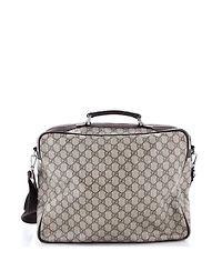 Pre-Owned Gucci Large Front Zip Camera Bag Gg Coated Canvas