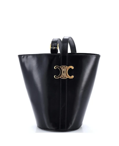 Pre-Owned Celine Triomphe Bucket Bag Shiny Calfskin