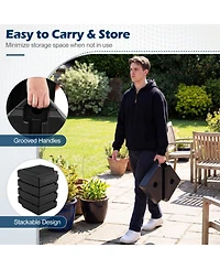 Sugift 4-Piece Cantilever Offset Patio Umbrella Base 188 lb Stackable Weight Plates