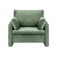 Sugift Accent Chair Modern Fabric Armchair with Arched Backrest for Living Room