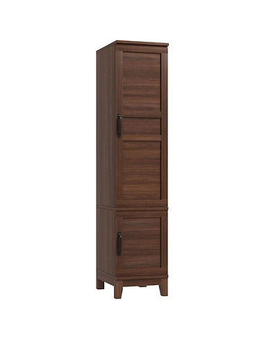 homfan Wardrobe Closet Organizer - 2 Doors, 72 Inch Tall Armoire with Hanging Rod and 18 Adjustable Shelves Narrow Bedroom Clothes Storage Cabinet