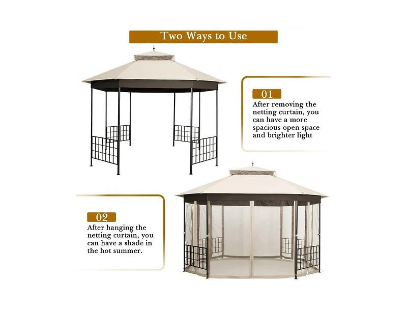 Mondawe 10 x 12 Octagonal Patio Gazebo