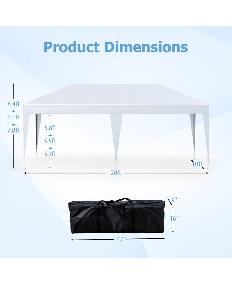 Sugift 10 x 20 Feet Pop Up Canopy Tent with Carry Bag for Party Bbq