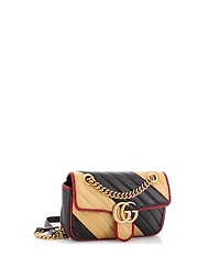 Pre-Owned Gucci Mini Gg Marmont Flap Bag Diagonal Quilted Leather