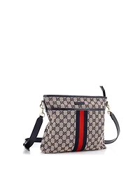 Pre-Owned Gucci Small Front Pocket Web Messenger Gg Canvas