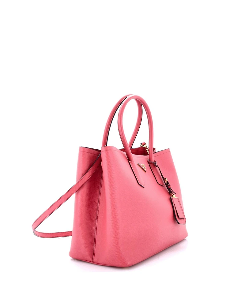 Pre-Owned Prada Medium Cuir Double Tote Saffiano Leather