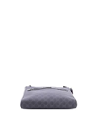 Pre-Owned Gucci Medium Web Strap Front Zip Messenger Bag Gg Coated Canvas