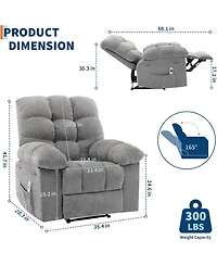 gaomon Recliner Chair, Wide Rocker Rocking Chair with Massage and Heat