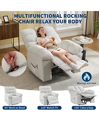 gaomon Recliner Chair, Wide Rocker Chair, Rocking Chair with Massage and Heat