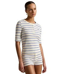 Polo Ralph Lauren Women's Henley Sleep Top & Shorts, 2-Piece Set