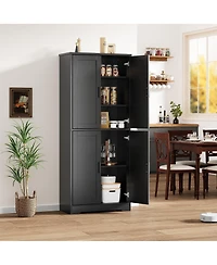 gaomon Freestanding 70" Tall Kitchen Pantry Cabinet, Storage Cabinet for Bathroom, Dining Room, Living Room