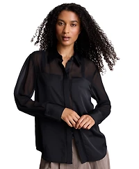 Kenneth Cole Women's Long-Sleeve Button Front Shirt