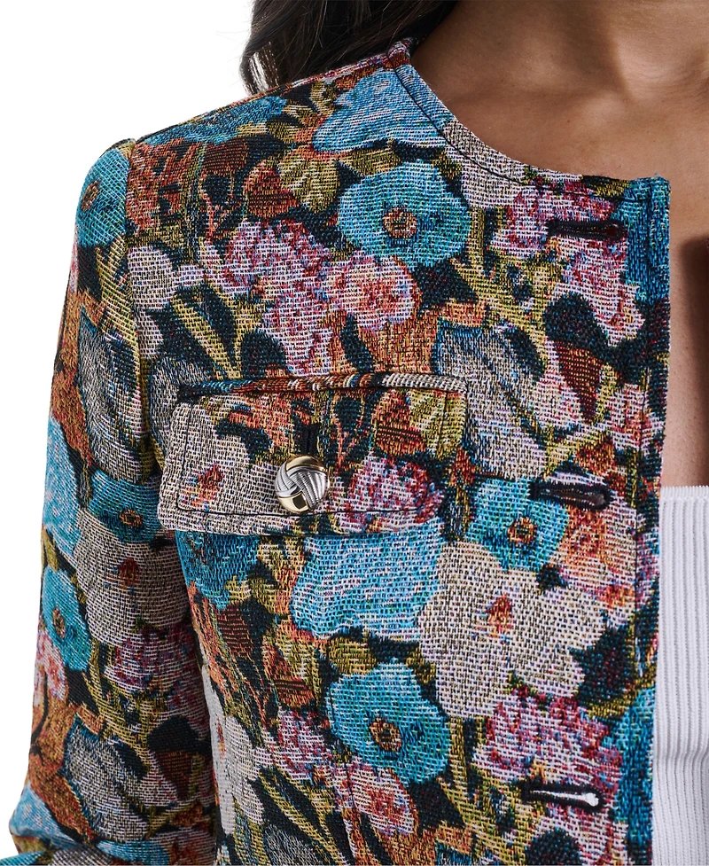 Karl Lagerfeld Paris Women's Gold-Button Four-Pocket Jacket