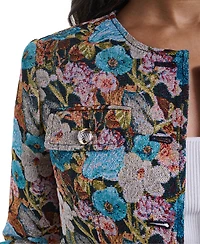 Karl Lagerfeld Paris Women's Gold-Button Four-Pocket Jacket