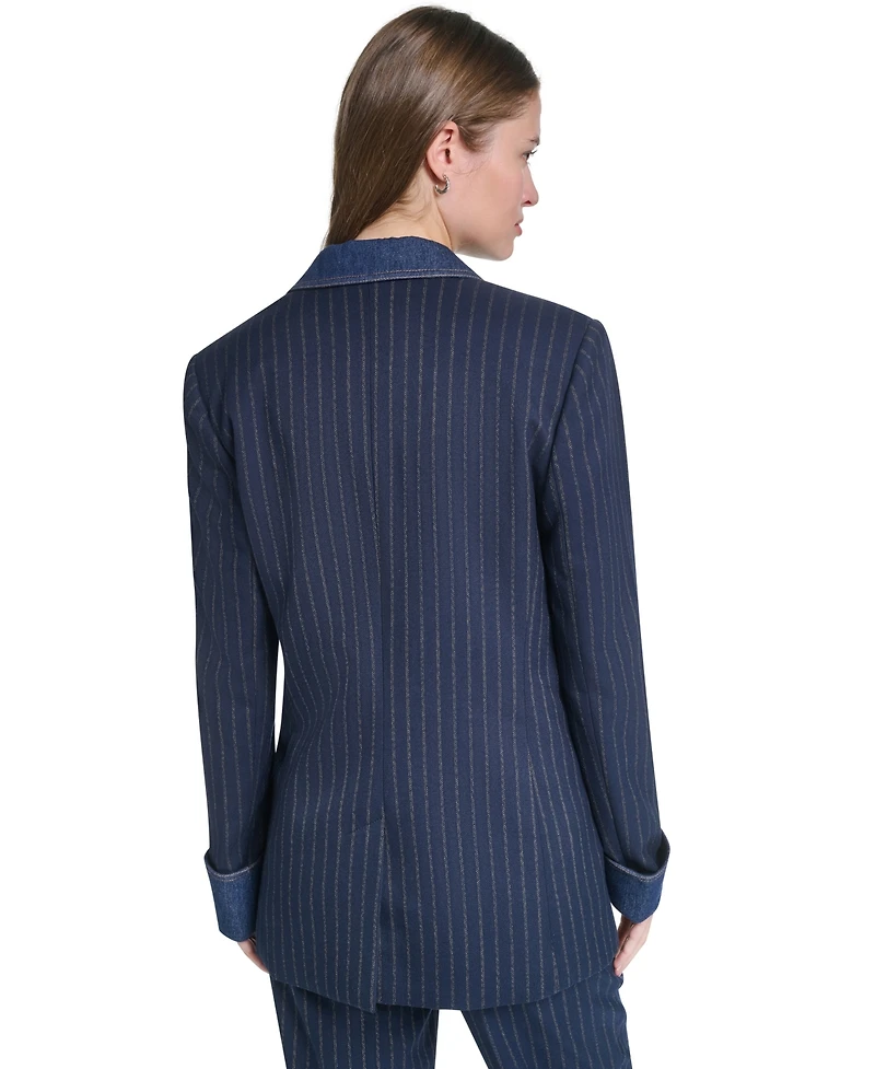 Karl Lagerfeld Paris Women's Button-Front Collared Jacket