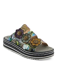L'Artiste Woman's Spring Step Naomi-Monarch Slides with Leather Upper