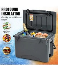 Sugift 25 Qt Hard Rotomolded Cooler with Aluminum Handle and Integrated Cup Holders