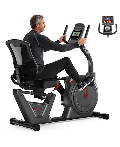 Harison Recumbent Exercise Bike, 400 lbs Capacity with Arm Exerciser and Lcd Monitor