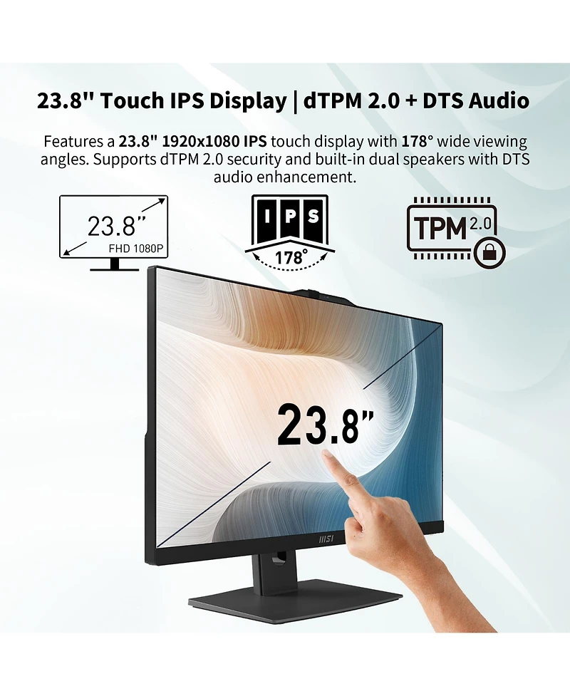 Msi Modern AM242TP 23.8" All-in-One Intel Core 5 64GB Ram Intel Graphics 2TB Ssd Storage Windows 11 Pro 60Hz