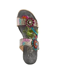 L'Artiste Women's Spring Step Moai Slide with Leather Upper