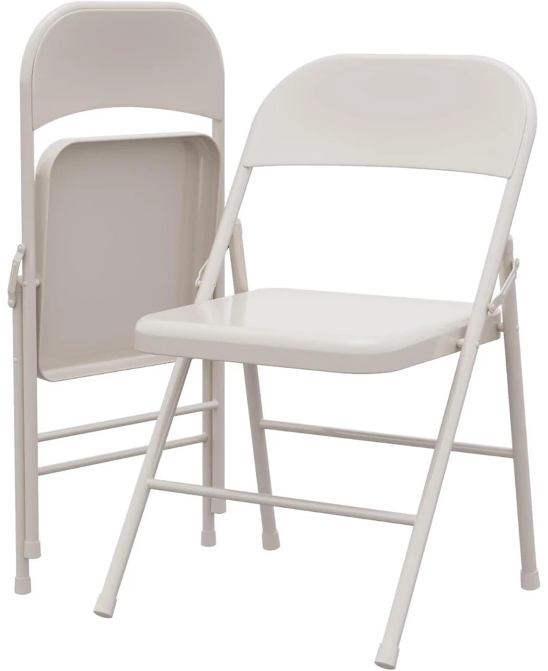homfan Set of 2 Metal Folding Chairs – Stackable, 350 lb Weight Capacity, for Home Office Events