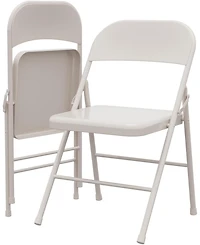 homfan Set of 2 Metal Folding Chairs – Stackable, 350 lb Weight Capacity, for Home Office Events