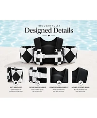 Aofar Kidsco Swim Vest Puddle Jumper Float Aid Shoulder Straps Arm Wings Checkerboard 2-6 Years