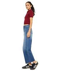 KanCan Women's Aliana High Rise Crop Wide-Leg Jeans