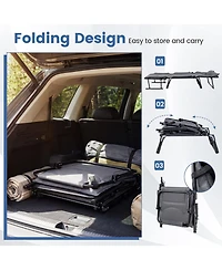 Sugift 3 in 1 Folding Camping Cot Padded Convertible Single Sofa Chair and Sleeper