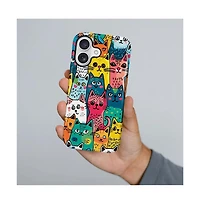 Gonez Case for iPhone 16 Plus, 2-in-1 Dual-Layer Shockproof Protection, Funny Cat Art Glossy